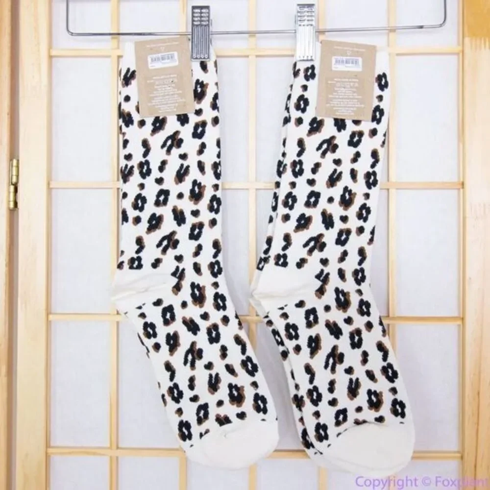 Two pairs:NEW Madewell Animal Trouser Socks,‎ color: antique cream